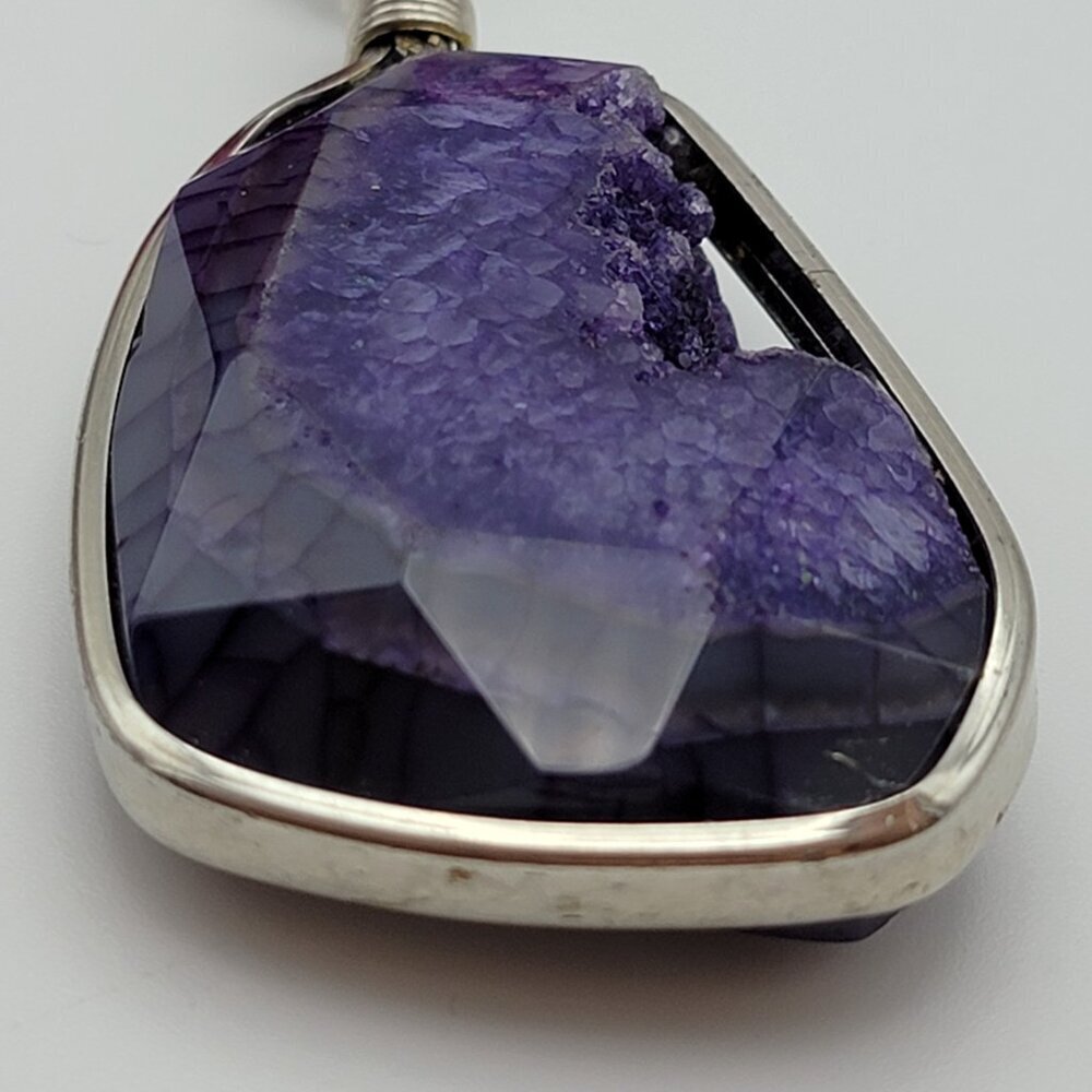 Handcrafted Brutalist Amethyst Statement Pendant … - image 3